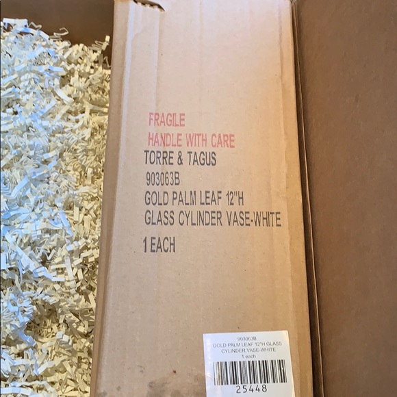 TORRE AND TAGUS GOLD PALM LEAF VASE - Picture 4 of 4